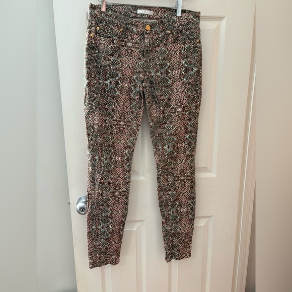7 For all Mankind the skinny jeans in mosaic snake print size 28 pastel - Picture 1 of 16